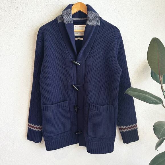 Banana Republic Mens Heritage Wool Blend Cardigan Small Preppy Fisherman Heavy - Picture 1 of 9
